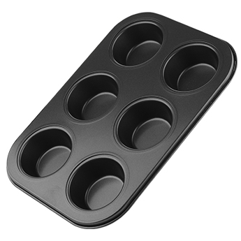 6 Pcs Muffin Pan Carbon Steel with Non Sticks Coating