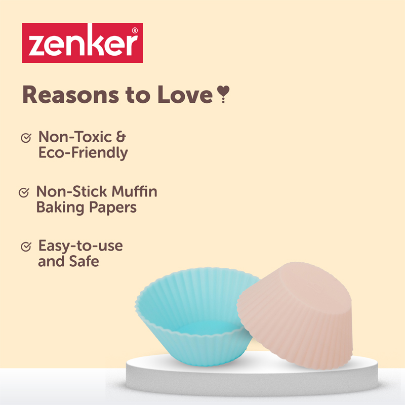 Muffin Moulds Pack of 8 Silicone 5x2 CM