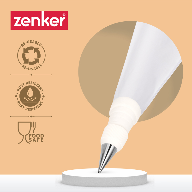 Forcing Bag with 6 Nozzles 30 CM White