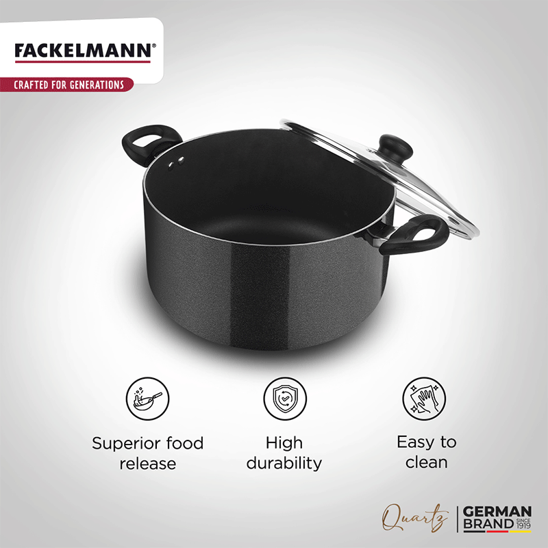 Quartz Casserole w Glass Lid 20 CM|3.3 L