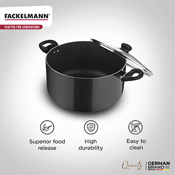 Quartz Casserole w Glass Lid 20 CM|3.3 L