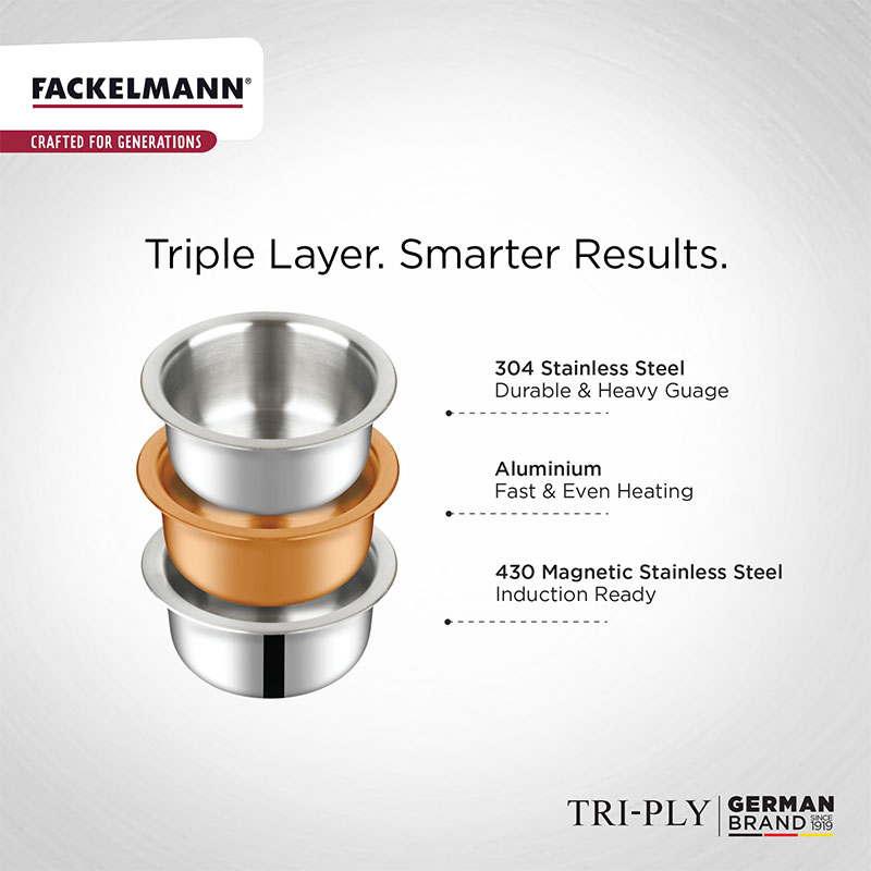 Triply Casserole with Lid20 CM|3.3 L