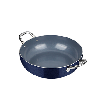 Ceramik Kadhai w Glass Lid 22 CM|1.5 L