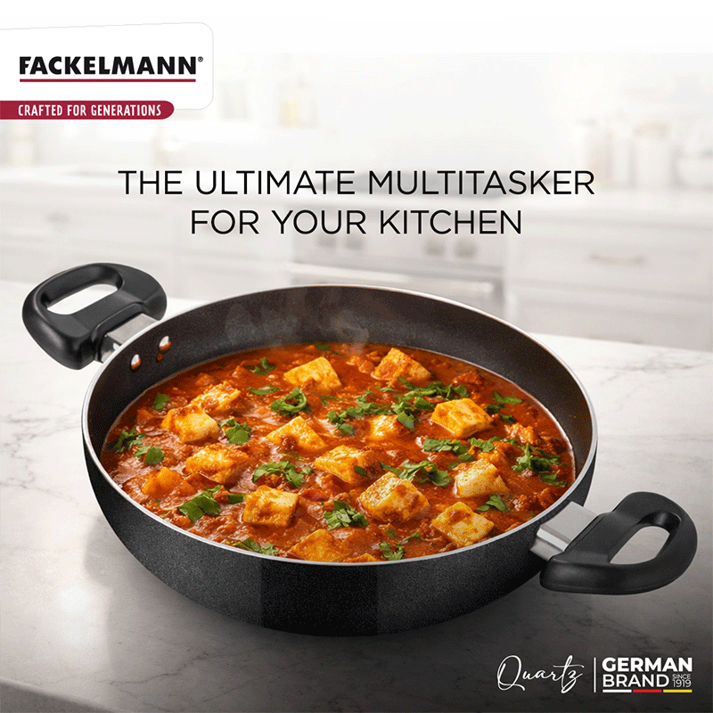 Quartz Kadhai w Glass Lid 24 CM|2.4 L