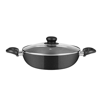 Quartz Kadhai w Glass Lid 24 CM|2.4 L