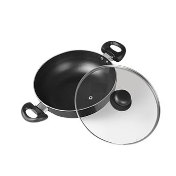 Quartz Kadhai w Glass Lid 24 CM|2.4 L