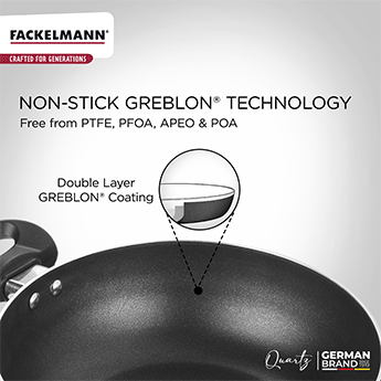 Quartz Kadhai w Glass Lid 24 CM|2.4 L