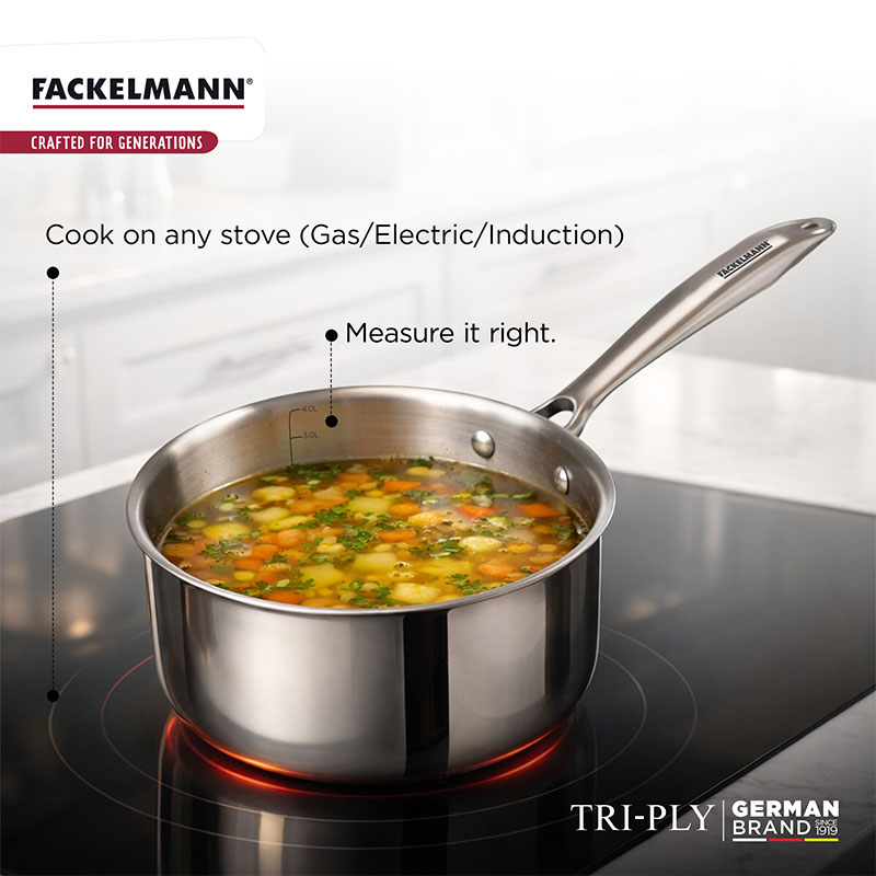 Triply Saucepan w SS Lid 14 CM|1.1 L