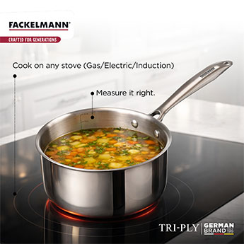 Triply Saucepan w SS Lid 14 CM|1.1 L