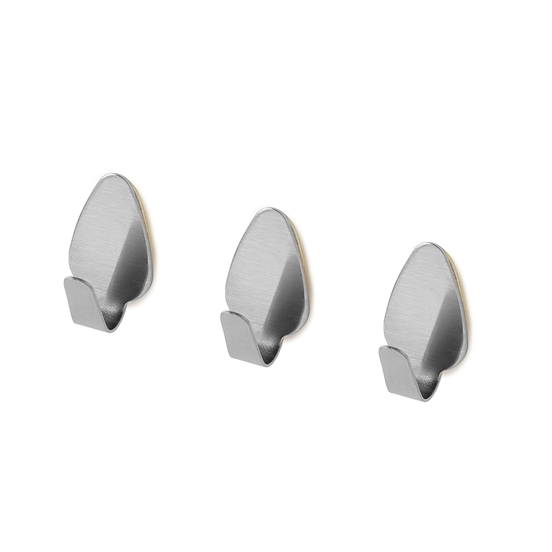 3 Adhesive Oval Shaped Hooks 2 CM