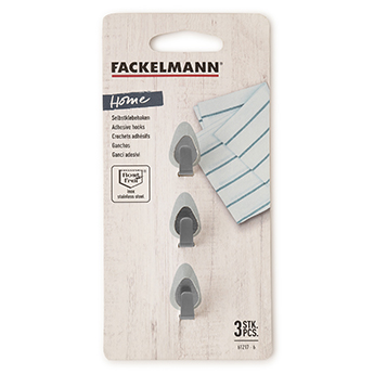 3 Adhesive Oval Shaped Hooks 2 CM