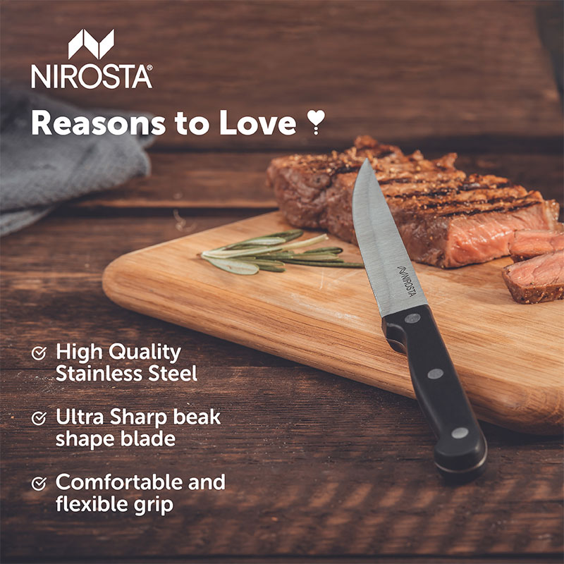 Steak Knife Mega Plain Blade 21 CM Black