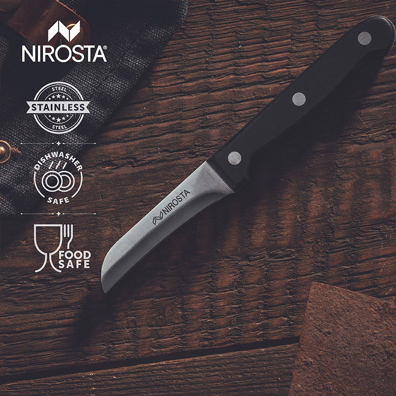 Vegetable Knife Mega Plain Blade 18 CM Black