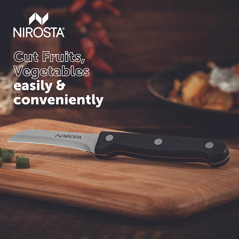 Vegetable Knife Mega Plain Blade 18 CM Black