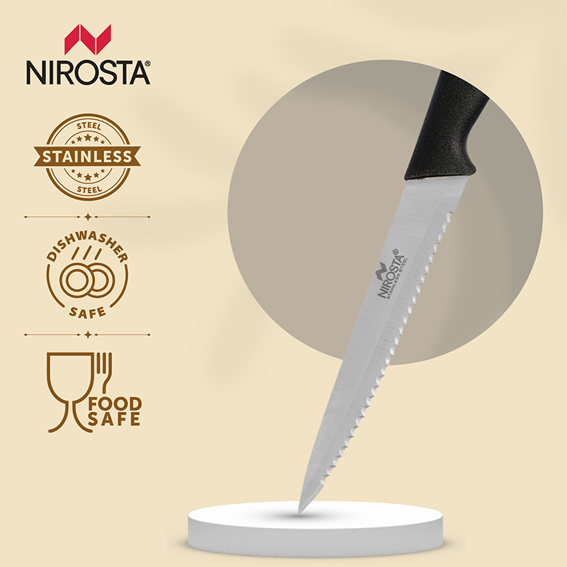 Nirosta Alpha Large Kitchen Knife - Large Serration