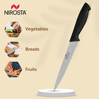 Nirosta Alpha Large Kitchen Knife - Large Serration