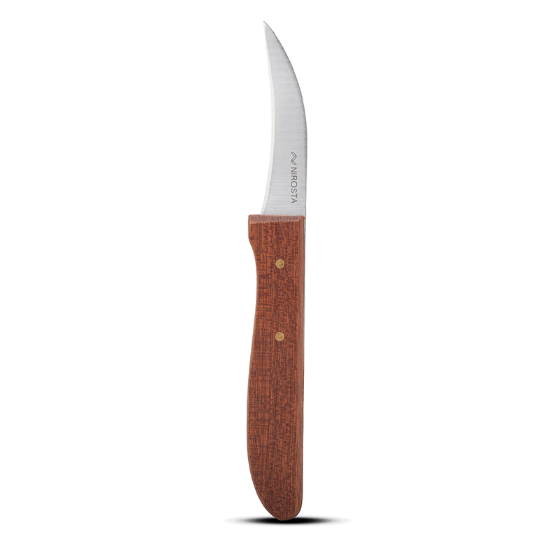 Peeling Knife Rosewood Handle Plain Blade 16 CM Brown
