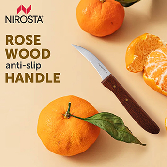 Peeling Knife Rosewood Handle Plain Blade 16 CM Brown