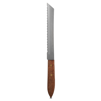 Bread Knife Rosewood Handle Long Serrated Blade 29.5 CM Brown