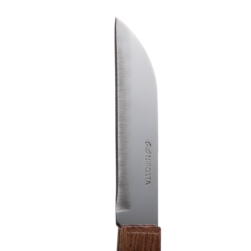 Kitchen Knife Rosewood Handle Plain Blade 17.5 CM Brown